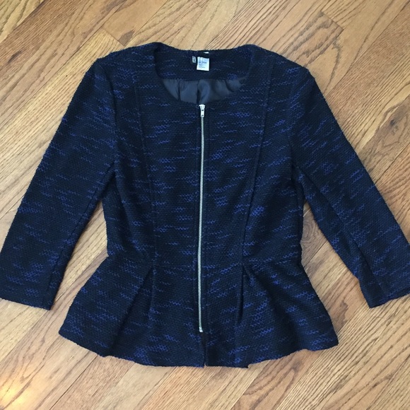 navy peplum blazer